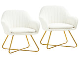Set of Two Sherpa Fleece Dining Chairs - Cream T3398P340997