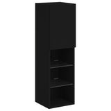4 Piece TV Wall Units with LED Black Engineered Wood 3216655