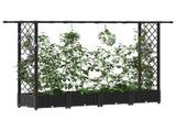 Raised Bed with Trellis and Roof Black 203 x 40 x 123 cm PP 42032541