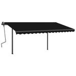 ZNTS Manual Retractable Awning with Posts 4x3.5 m Anthracite 3070219