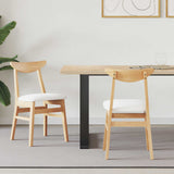 Dining Chairs 2 pcs Natural 42 x 47.5 x 81 cm Solid Rubber Wood 42020437