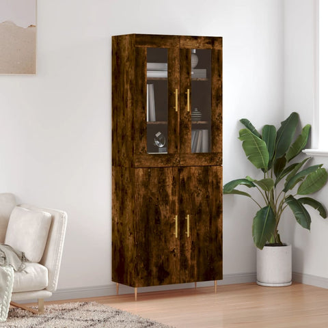 Highboard Smoked Oak 69.5x34x180 cm Engineered Wood 3198206