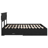 Bed Frame with Headboard Black Oak 180 x 200 cm Engineered Wood 3409959