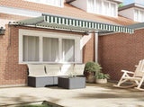 Retractable Awning Green 300 x 200 cm Fabric 3329616