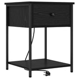 Bedside Cabinet Black Oak 42 x 41 x 56 cm Engineered Wood 859420