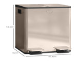 40L Dual Compartment Stainless Steel Bin, with Deodoriser Holders - Gold Tone T3398P344560