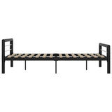 Bed Frame without Mattress Black and White Metal 140x200 cm 284553