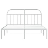 Metal Bed Frame without Mattress with Headboard White 140x190cm 353684
