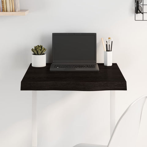 Table Top Dark Brown 60x60x cm Treated Solid Wood Oak 3156415