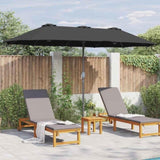 Garden Parasol Black 370 x 197 x 239 cm Polyester and Aluminium 42003371