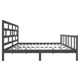 3101370 Bed Frame without Mattress Grey Solid Wood 200x200 cm