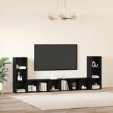 TV Cabinet Set 4 pcs Black Oak 37 x 35 x 107 cm Engineered Wood 3393523