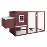 170847 Outdoor Chicken Cage Hen House with 1 Egg Cage Brown Wood