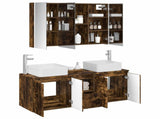 Bathroom Cabinet Set 4 pcs Smoked Oak Engineered Wood 3406387