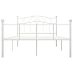 ZNTS 284519 Bed Frame without Mattress White Metal 140x200 cm