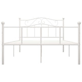 284519 Bed Frame without Mattress White Metal 140x200 cm