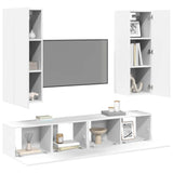 4 Piece TV Cabinet Set White Engineered Wood 3078666