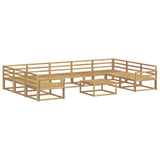 Outdoor Sofa Set 10 pcs White Solid Acacia Wood 3387068