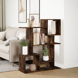 Room Divider Bookcase Smoked Oak 92x29x112 cm Engineered Wood 858124