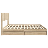 Bed Frame with Storage and Headboard Sonoma Oak 180 x 200 cm 3414361