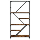 Bookshelf Smoked Oak 91x36x176 cm Engineered Wood and Steel 835416