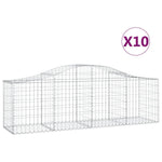 Arched Gabion Baskets 10 pcs 200x50x60/80 cm Galvanised Iron 3145606