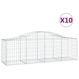 Arched Gabion Baskets 10 pcs 200x50x60/80 cm Galvanised Iron 3145606