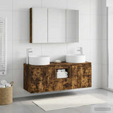 Bathroom Cabinet Set 4 pcs Smoked Oak Engineered Wood 3406587
