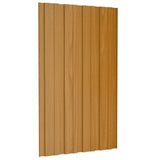 Roof Panels 12 pcs Galvanised Steel Light Wood 80x45 cm 317207