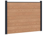 Fence Panel 4 pcs WPC and Aluminium Brown 3429386