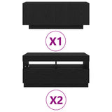 TV Cabinet Set 3 pcs Black 260 x 35 x 40 cm Engineered Wood 3333064