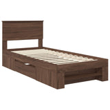 Bed Frame with Headboard Brown Oak 100 x 200 m Engineered Wood 3408794