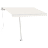 Freestanding Manual Retractable Awning 350x250 cm Cream 3069517
