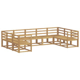 Outdoor Sofa Set 9 pcs White Solid Acacia Wood 3388203
