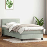 Box Spring Bed with Mattress&LED Light Grey 80x210 cm Velvet 3316953