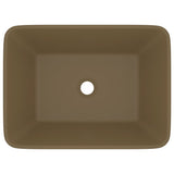 147051 Luxury Wash Basin Matt Cream 41x30x12 cm Ceramic