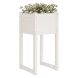 Planters 2 pcs White 40x40x81 cm Solid Wood Pine 822125