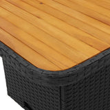 2 Piece Garden Dining Set with Cushions Black Poly Rattan 3277394