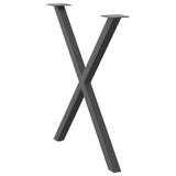 ZNTS Dining Table Legs X-Shaped 2 pcs Anthracite 80x cm Steel 4012922