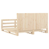 Bed Frame without Mattress with Headboard 200x200 cm Solid Wood 3281561