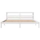 Bed Frame without Mattress White 180x200 cm Super King Solid Wood Pine 3305729