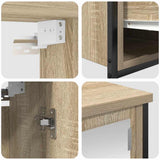 Bathroom Furniture Set with Shelf 5 pcs Sonoma Oak and Black 3328385