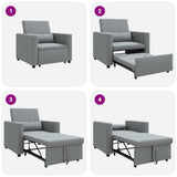 Pull out Sofa Bed Single Light grey 90 x 165 x 87 cm Fabric 42002684