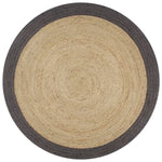 Handmade Rug Jute with Dark Grey Border 150 cm 133679