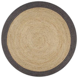 Handmade Rug Jute with Dark Grey Border 150 cm 133679