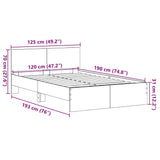 Bed Frame Black Oak 193 x 125 x 70 cm Engineered Wood 3376062