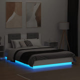 Bed Frame with LED without Mattress White 140x190 cm 3210038