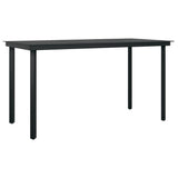 Dining Set Black Powder-coated steel, PVC hollow rattan, glass 3099199