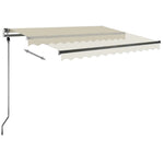 ZNTS Freestanding Manual Retractable Awning 350x250 cm Cream 3069717