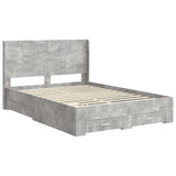 Bed Frame with Storage and Headboard Concrete Grey 3414090